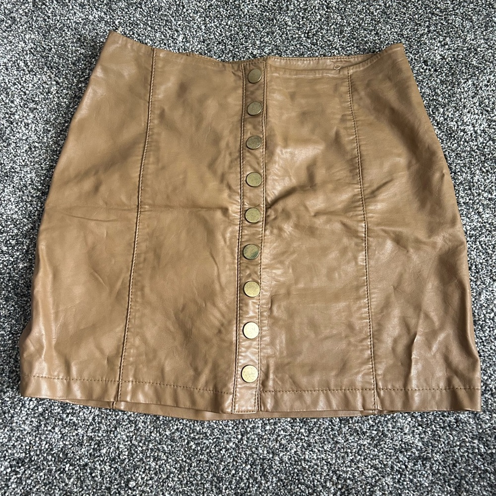 Free people button down skirt